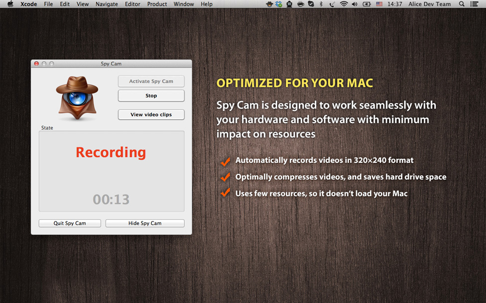 spy cam software for Apple